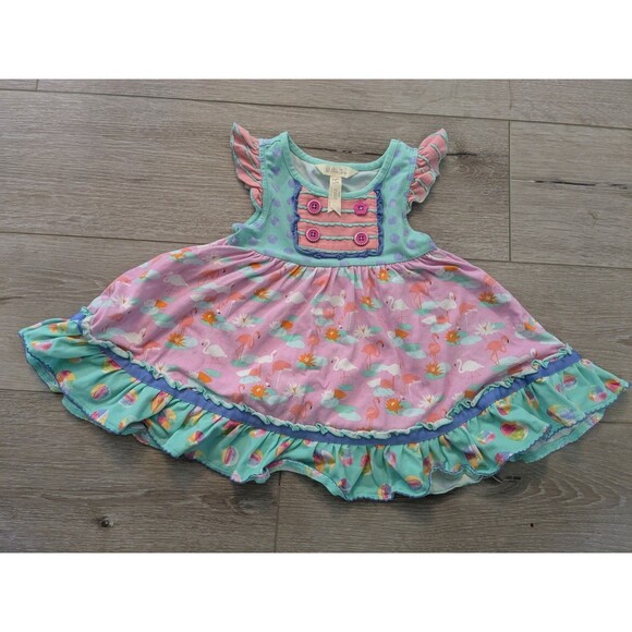 Matilda Jane Adventure Begins Puddle Jumper Peasant Top Short Dress Size 2 - Picture 2 of 8